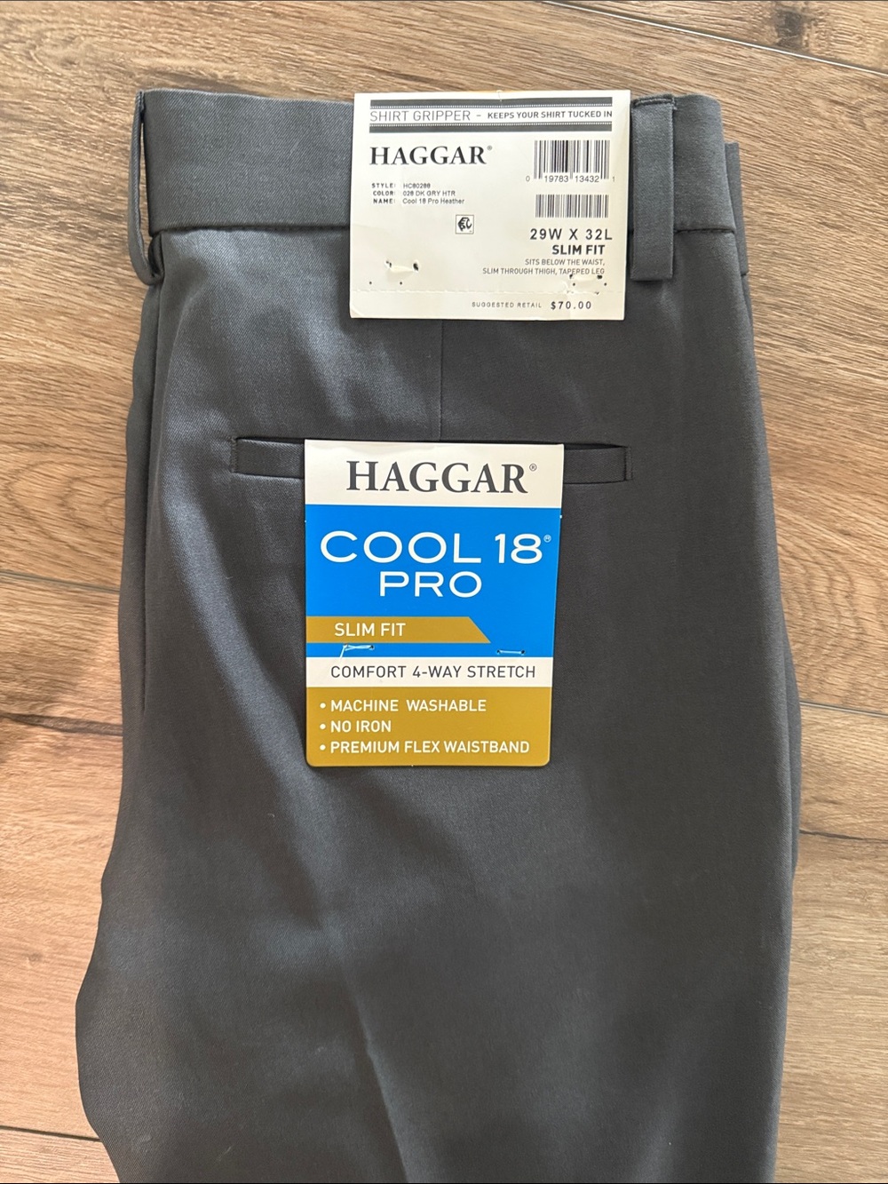 Haggar Slim Fit Dress Pants in Charcoal